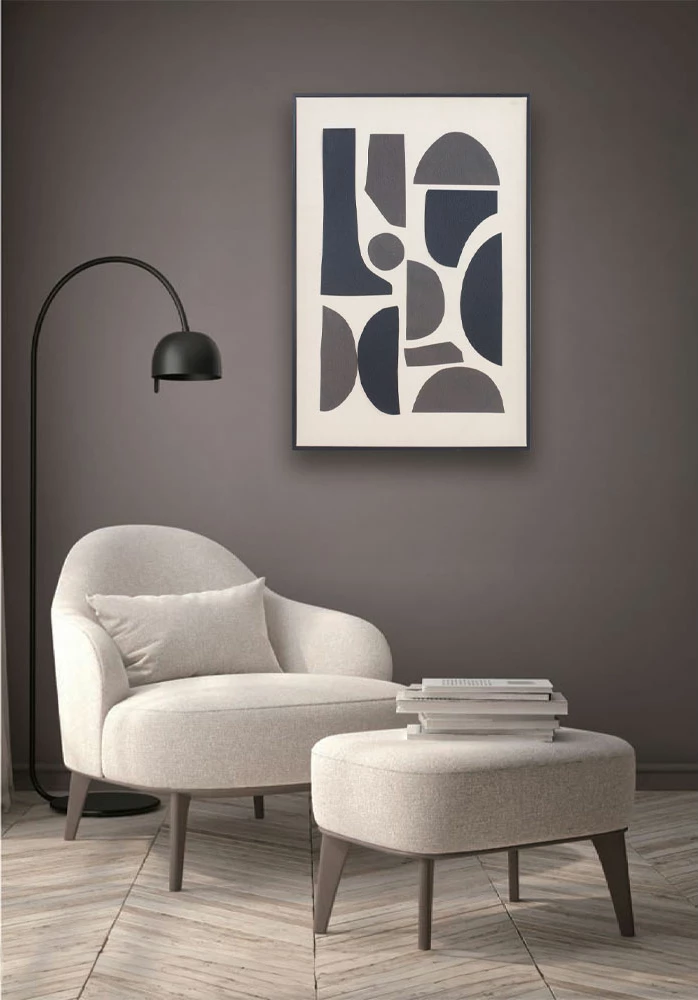 Pikturë dekorative Positive Vibes, pëlhurë, kornizë druri, e bardhë/zezë, 60x90x4cm