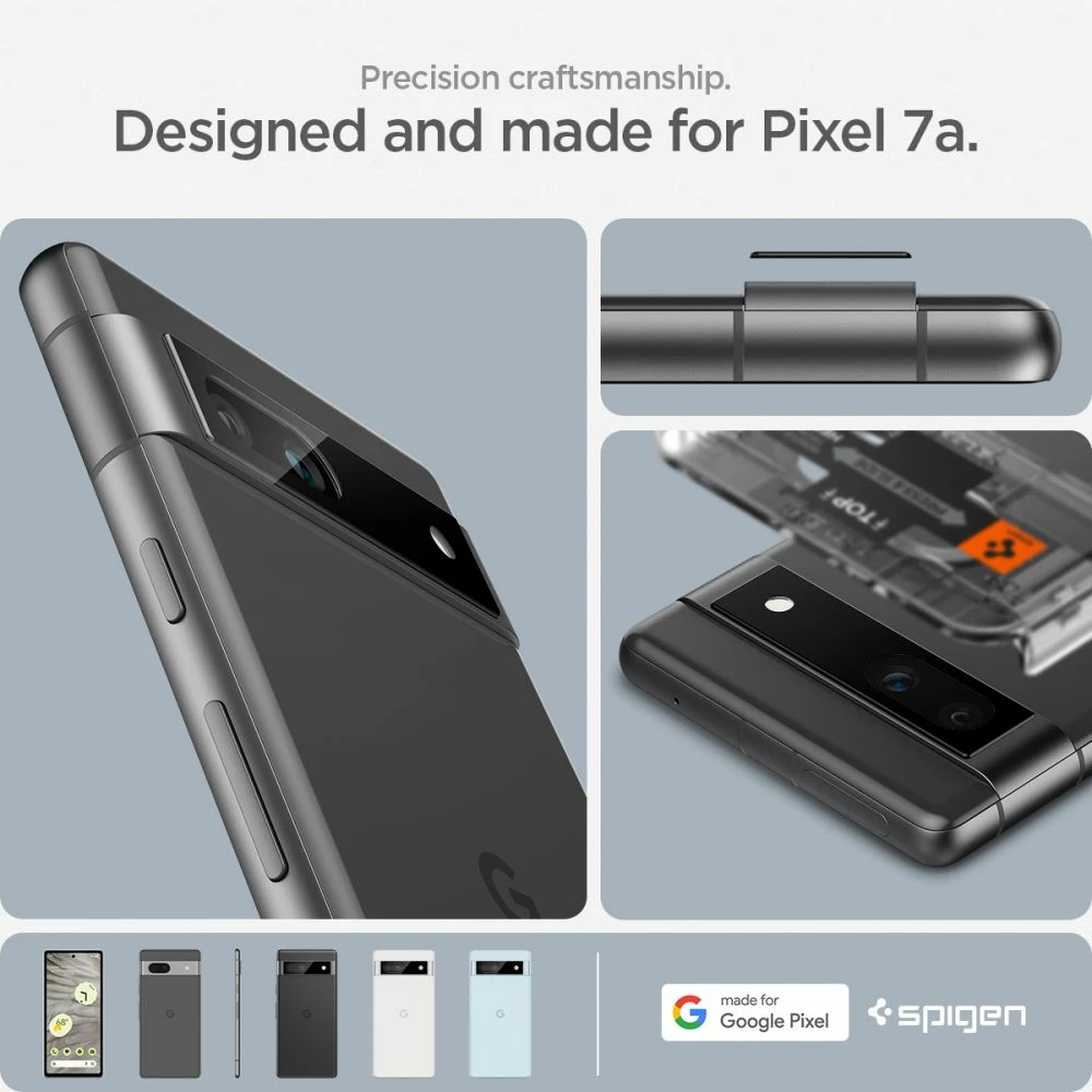 Mbrojtës xhami për kamerë Spigen Glas.tR EZ Fit Optik, për Google Pixel 7a, 2 copë, Zi