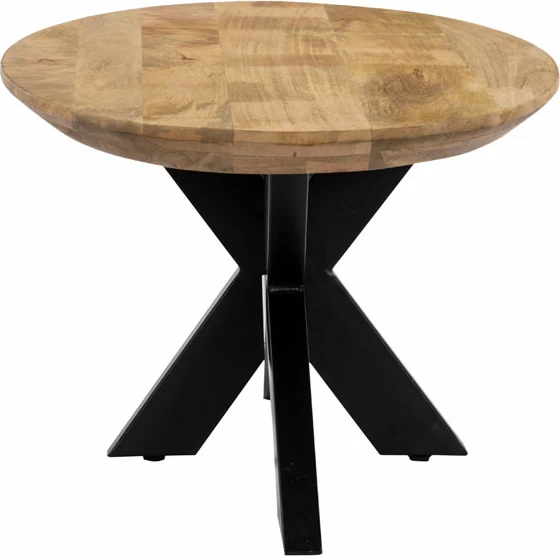 Tavolinë kafeje Skorpio, dru arre, këmbë metalike të zeza, 120x60x45cm