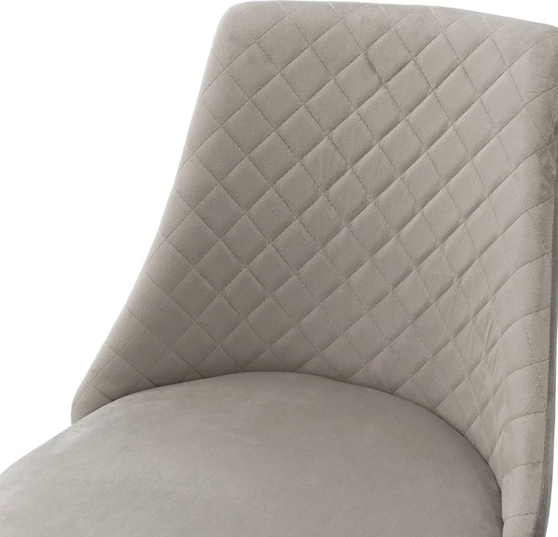 Karrige Giselle kadife ngjyrë hiri këmbë zezë-arta