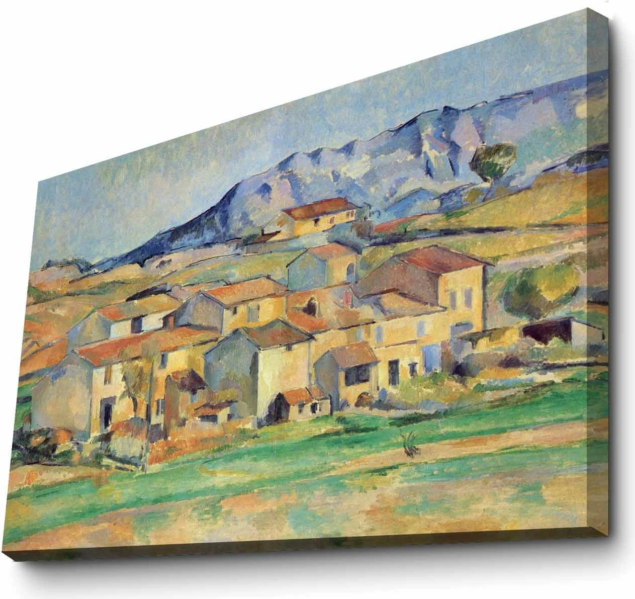Pikturë dekorative në kanavacë, Wallity, 70100FAMOUSART-043, Hamlet at Payennet nga Paul Cézanne, shumëngjyrëshe, 70x100cm