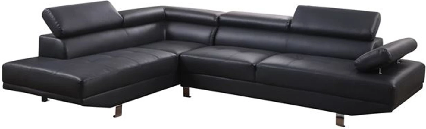 Këndore majtas Goro divan FH3084.02L e zezë PU 270x200x87 cm