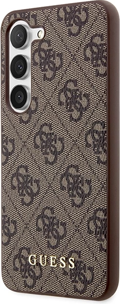 Mbështjellës Guess 4G Metal Gold Logo për Samsung Galaxy S24+, kafe
