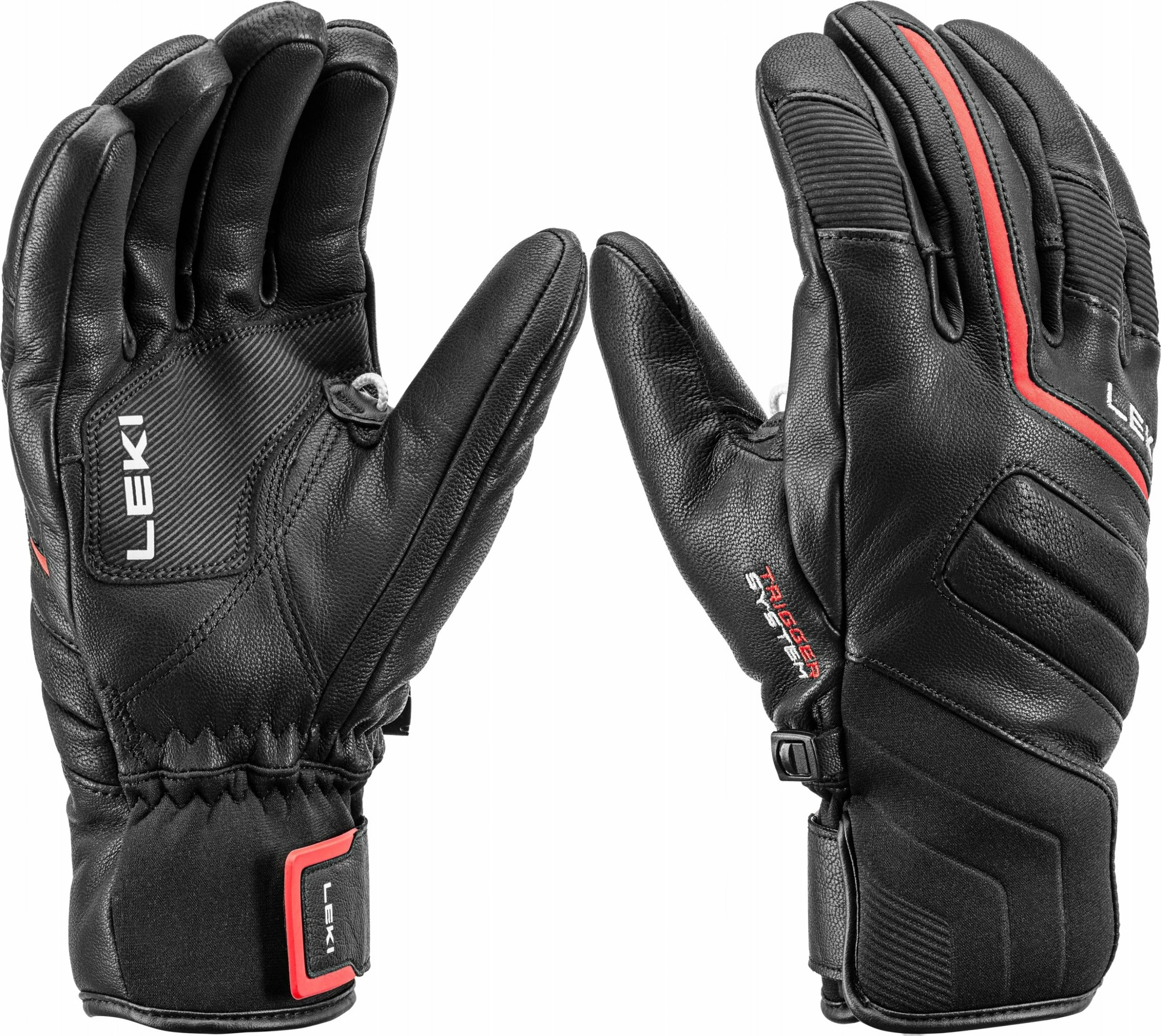 Doreza skijimi LEKI Phoenix 3D, nr. 9.5, unisex, të zeza/kuqe