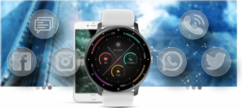 Smartwatch Gravity për të gjithë, zi/bardhë