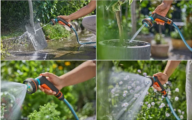 Pistoletë spërkatëse uji GARDENA Classic Multifunksionale, rregullim rrjedhjeje, gri/portokalli