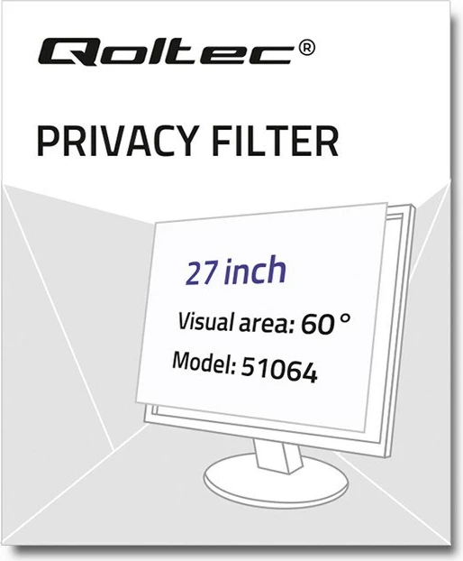 Filtër privatësie për monitor Qoltec 51064, 27 inç, 16:9, i tejdukshëm/bardhë