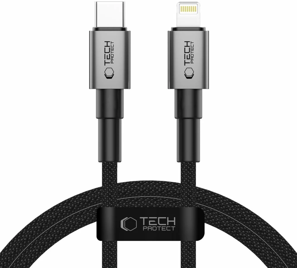 Kabllo Tech-Protect UltraBoost DNA USB-C në Lightning, 100 cm, Gri
