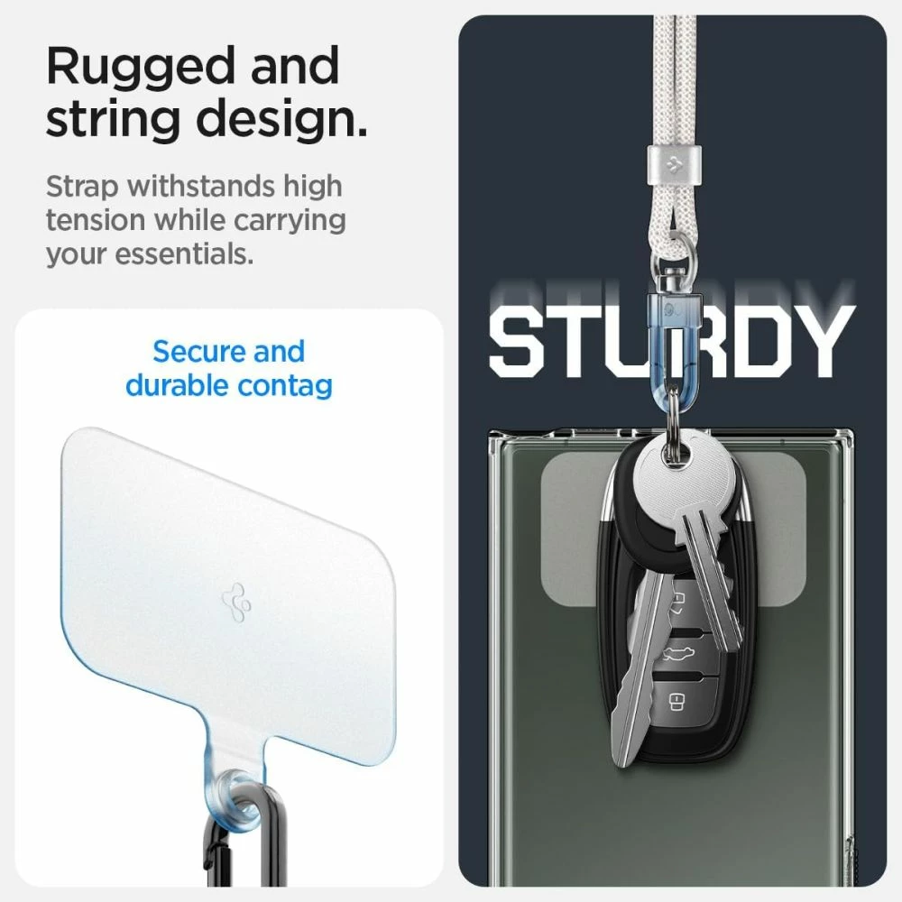 Set litarë universal Spigen me varëse dhe ConTag, i bardhë