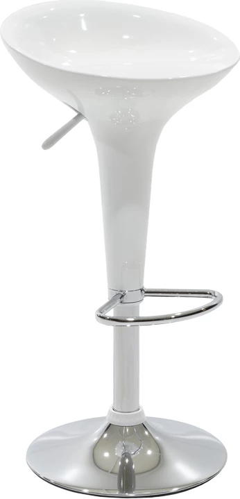 Karrige për bar Felice, e rregullueshme në lartësi, ngjyrë bardhë-krom, 40x43x84cm