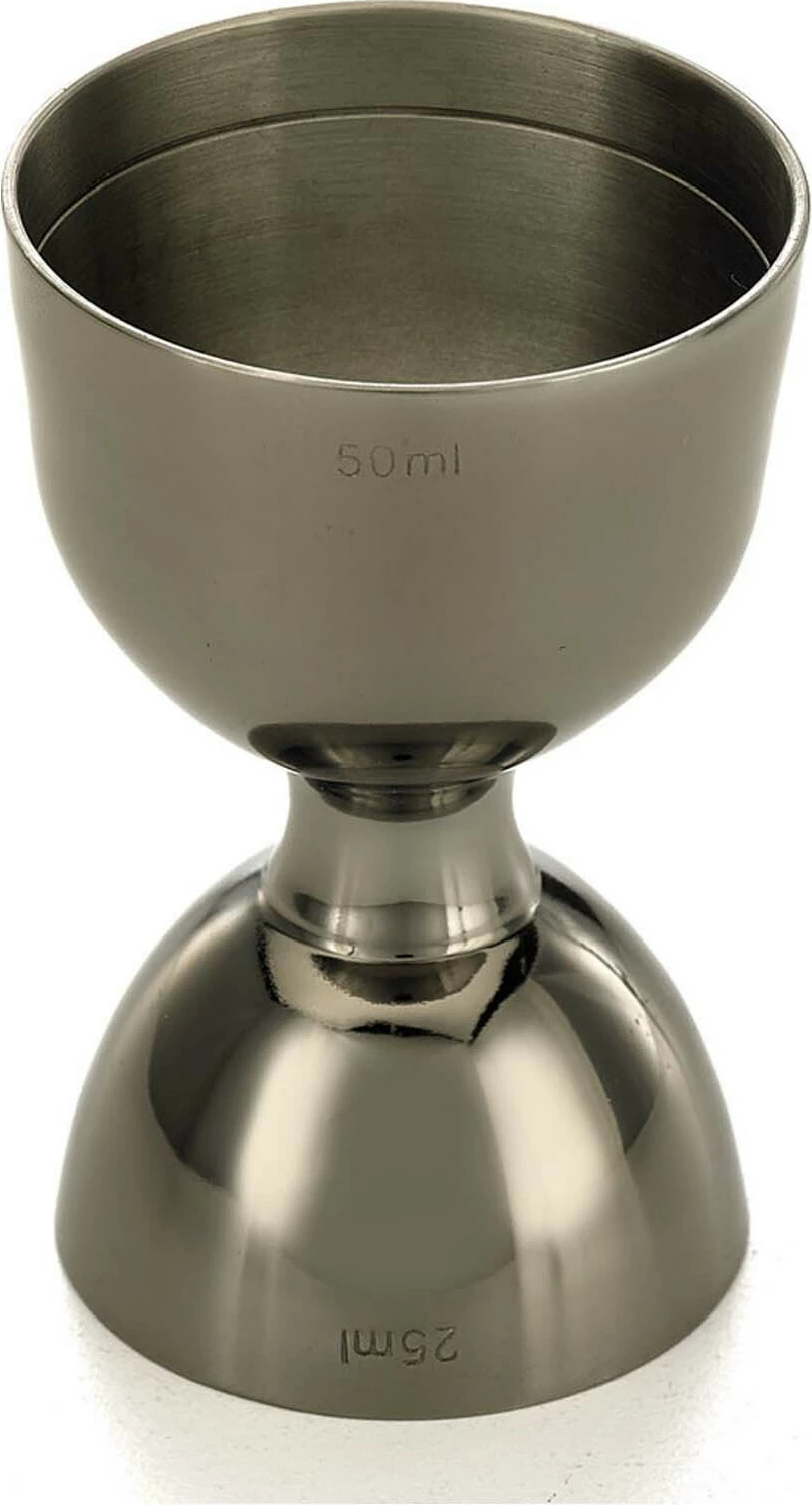 Matës koktejes (bell jigger) me buzë të drejtë, BarFly, 25/50 ml, inoks 18/8, i zi