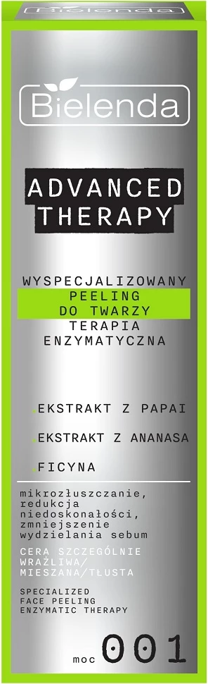 Peeling për fytyrë Bielenda Advanced Therapy Specialized Facial Peel Enzymatic Therapy për femra 30ml