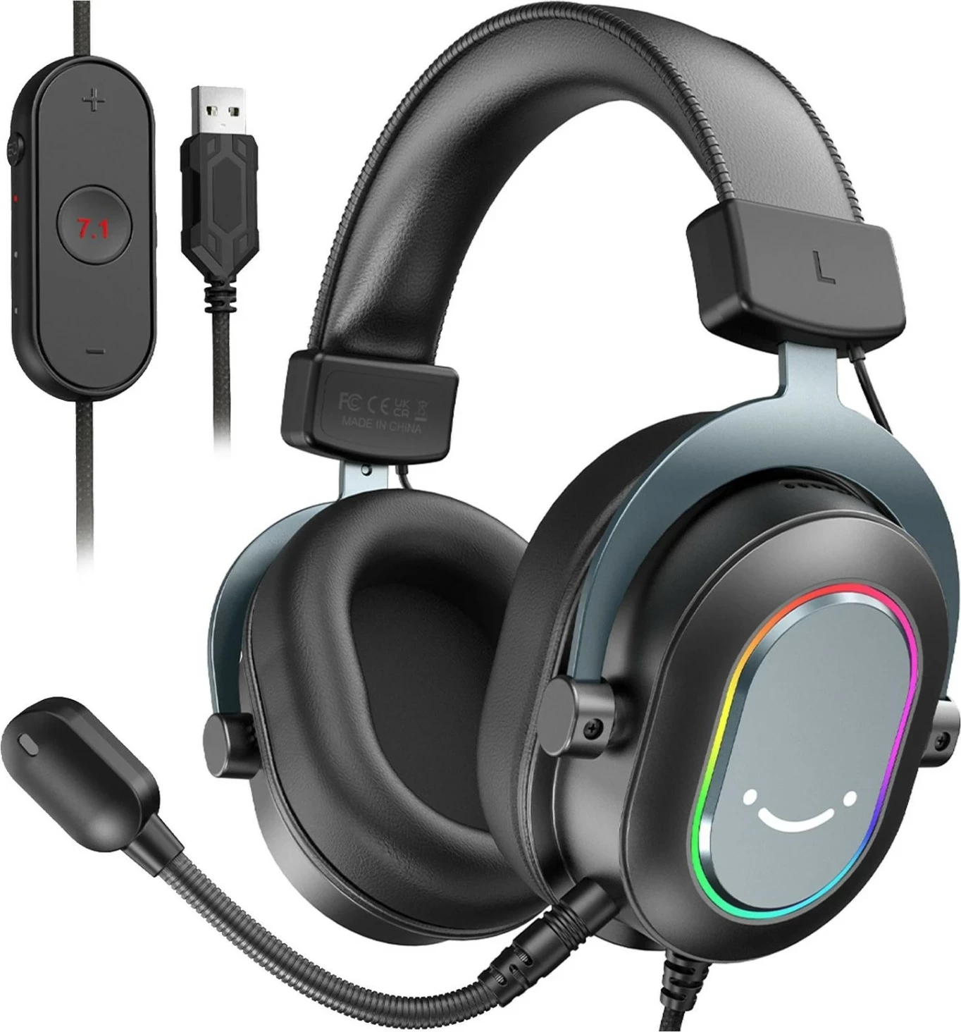 Kufje FIFINE H6 AmpliGame, 7.1 Surround, RGB, me mikrofon, USB/3.5mm, të zeza
