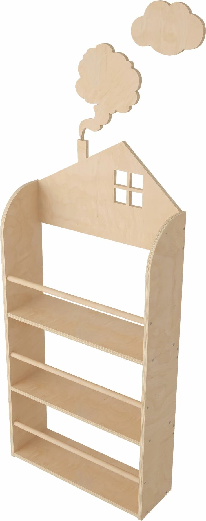 Raft librash Hanah Home, ngjyrë druri betuli, Lucca