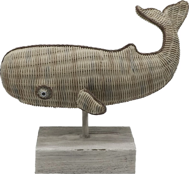 Dekor balenë, polirezine, ngjyrë kafe, 35x17x27cm