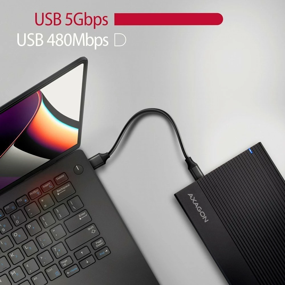 Kasë e jashtme për HDD 3.5\" Axagon EE35-GTR, USB 3.2 Gen 1, SATA 6G, alumini, e zezë