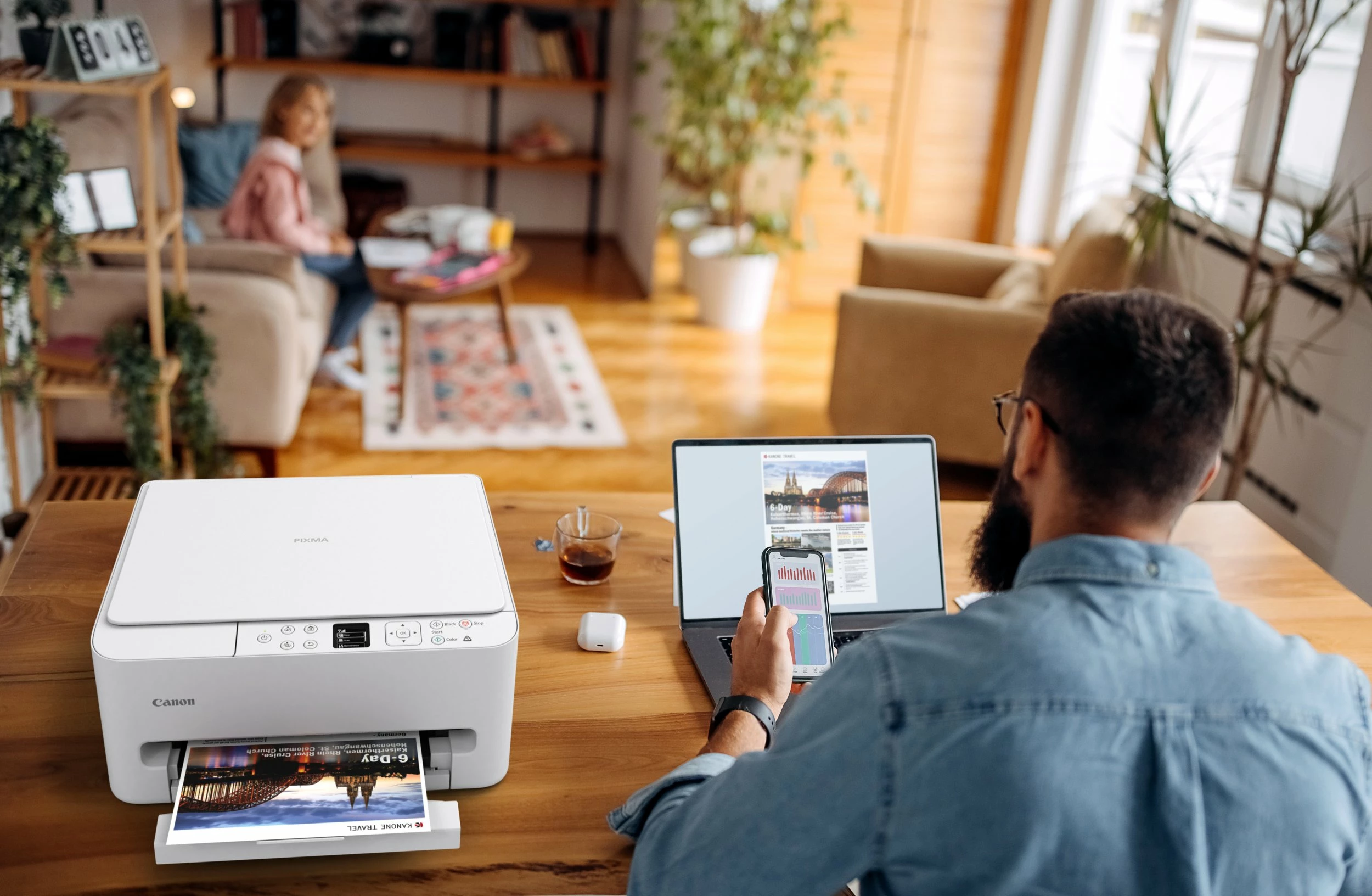 Pajisje multifunksionale inkjet Canon PIXMA TS6550i 7179C006, A4, Wi‑Fi, duplex, e bardhë