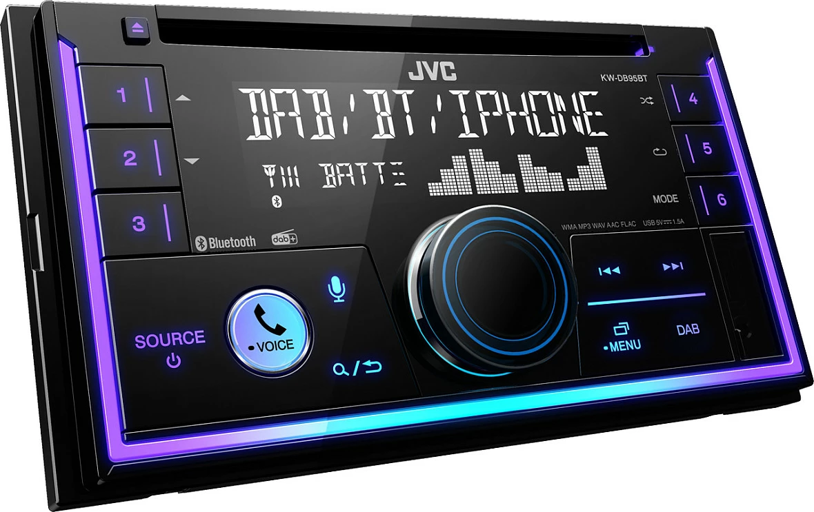 Radio multimedia JVC KW-DB95BT, 2 DIN, 7.1 kanale, 200 W, e zezë