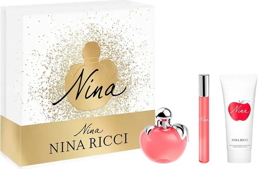 Set Eau de Toilette për femra Nina Ricci Nina, 50ml + balsam trupi 75ml + Eau de Toilette roll-on 10ml