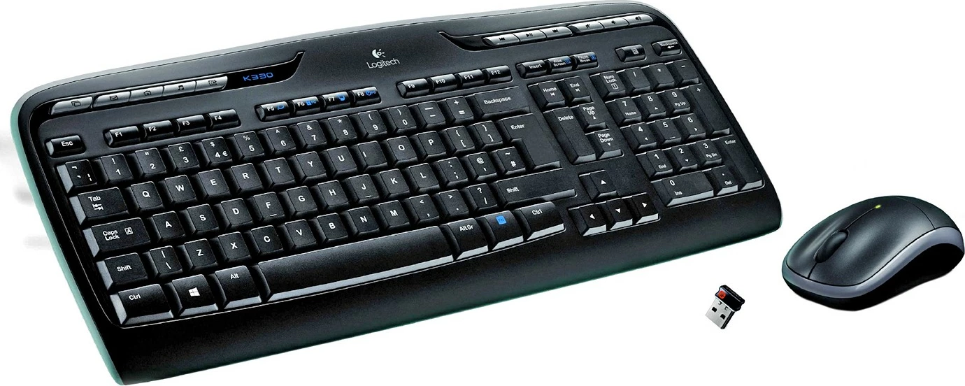 Set tastierë dhe maus Logitech MK330, wireless, USB, QWERTY, zi/gri