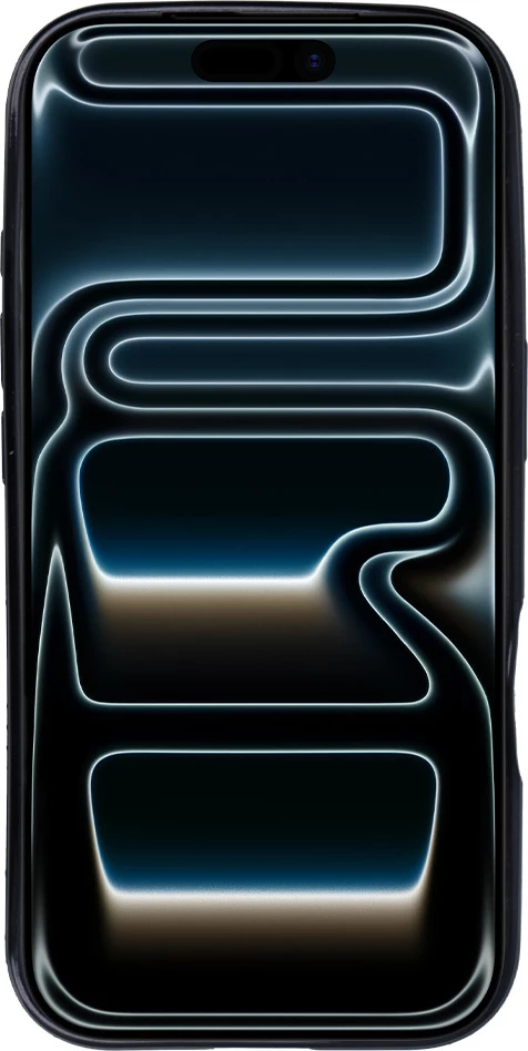 Mbështjellës silikonik MagSafe luksoz ONASI 23891 për iPhone 17 Pro, transparent i zi me gliter