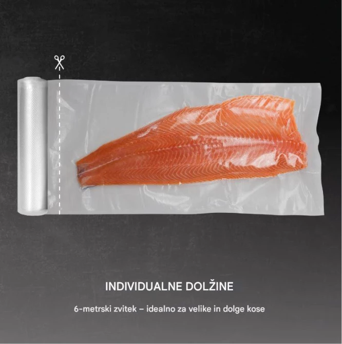 Set qese vakumi dhe role folie CASO Complete Foil 5 1237, 50x 16×23 cm + 5 role (2x 20×600 cm, 1x 28×600 cm, 2x 30×600 cm), BPA-free, transparent