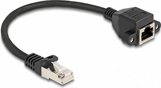 Kabllo zgjatëse RJ50 DeLOCK mashkull-në-femër, 0.25m, S/FTP, e zezë