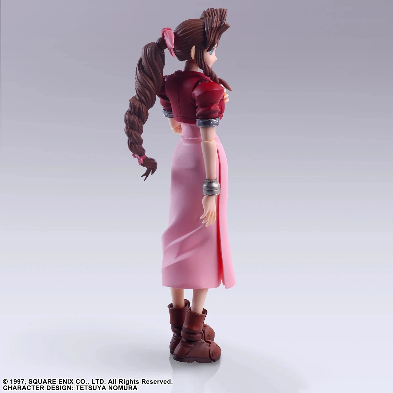 Figurinë aksioni Square Enix Bring Arts Aerith Gainsborough Digital Plus Edition 14 cm ABS/PVC, me stand dhe pjesë ndërruese, rozë/kuqe