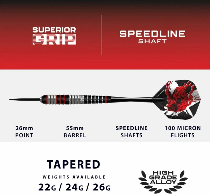 Shigjeta steeltip Harrows për meshkuj, Heavy Metal [Pesha: 24 g]