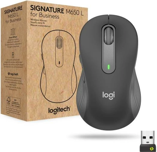 Maus Logitech Signature M650 L 910-006348, Bluetooth, wireless, Graphite