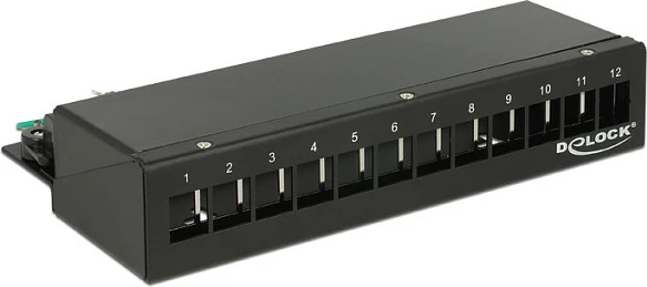 Patch panel DeLOCK 43339, 12x Keystone, metal, i zi