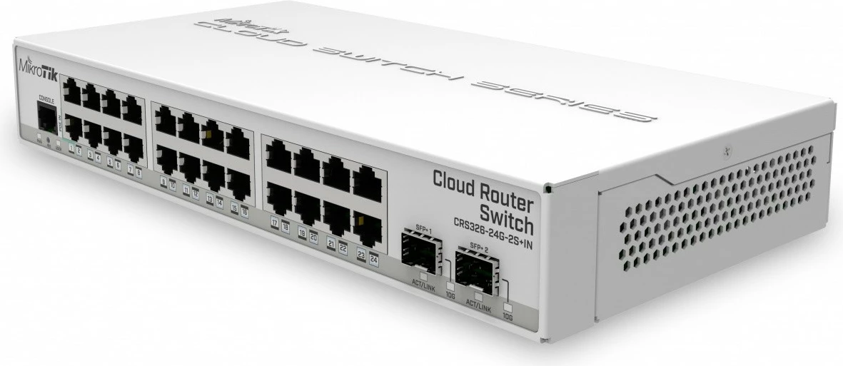 Switch i menaxhuar Mikrotik CRS326-24G-2S+IN, 24xGbE, 2xSFP+, Desktop, Bardhë