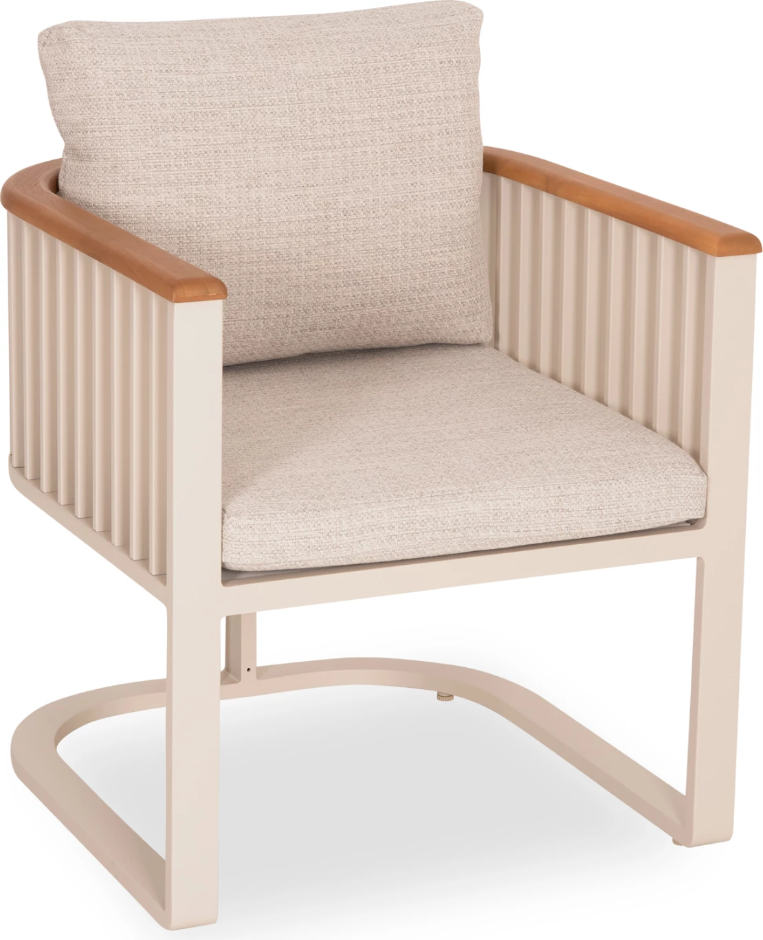 Karrige ngrënie për jashtë, alumini, ngjyrë fildishi, jastëkë bezhë, ETERNITY CD6176.01, 65x72x84cm