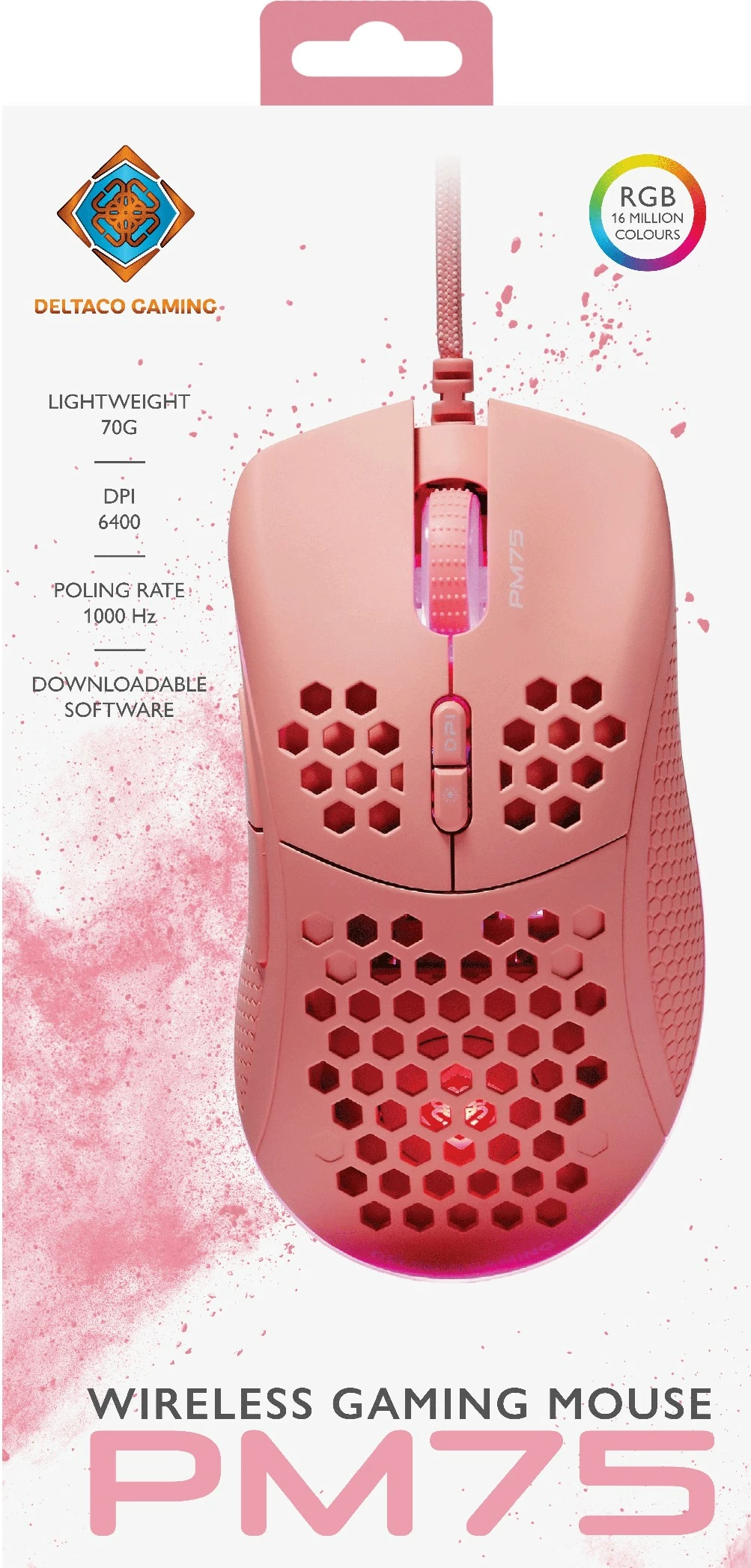 Maus Deltaco Gaming RGB USB pink