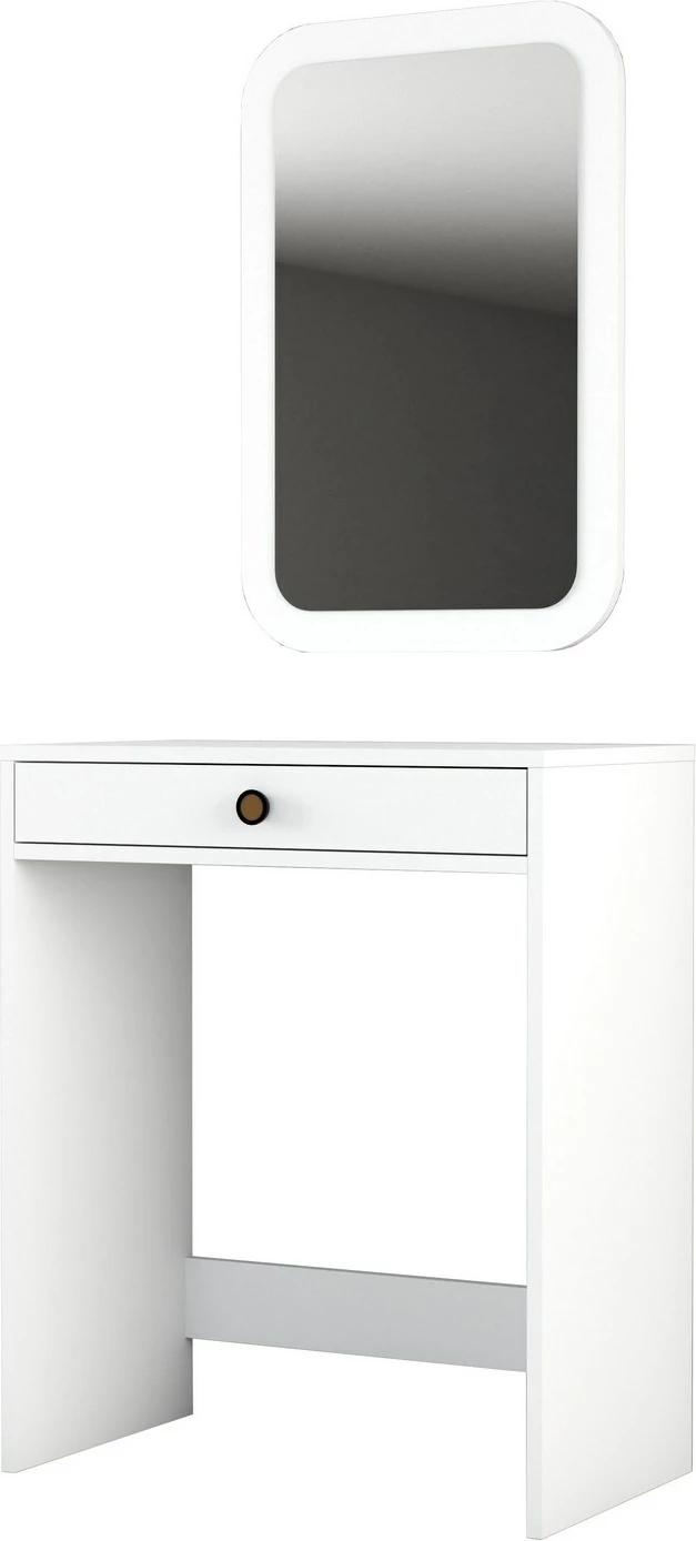 Tavolinë grimi Hanah Home, pasqyrë Lizbon, e bardhë