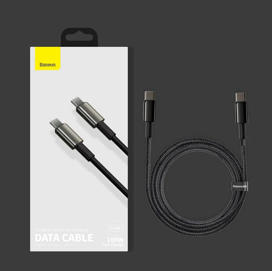 Kabllo Baseus CATWJ-A01 USB-C në USB-C, 2m, 100W, e zezë