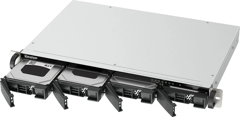 NAS QNAP TS-433EU, ARM Cortex-A55, 4GB RAM, 4 vende disqe, rack 1U