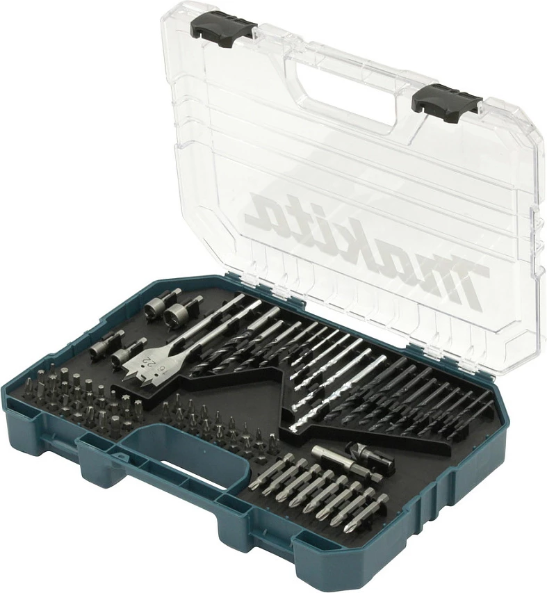 Set bitash dhe shpuese Makita E-16988, 75 copë, 50 mm, blu/tejzb