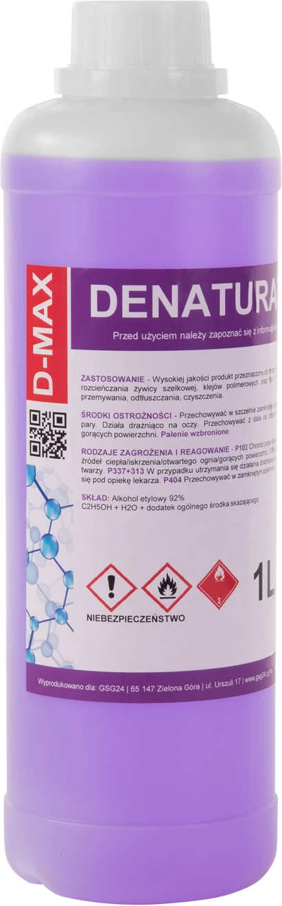 Alkool i denatyruar GSG24 D-MAX 1L, 92%
