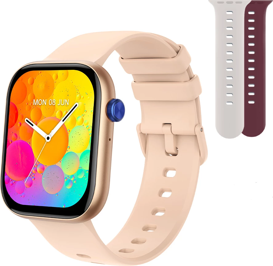 Smartwatch Moye Kronos 3 Pro 2.01\" TFT, Bluetooth 5.3, IP68, 300mAh, Gold, set me 3 rripa