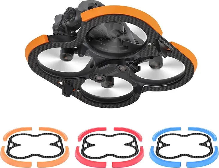 Mbrojtës propeleri për dron Sunnylife AT-KC572, për DJI Avata, fibra karboni, ngjyrë portokalli/kuqe/kaltër