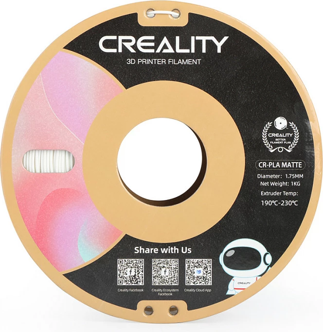 Filament për printer 3D Creality 3301010296, PLA 1.75mm 1kg, i bardhë
