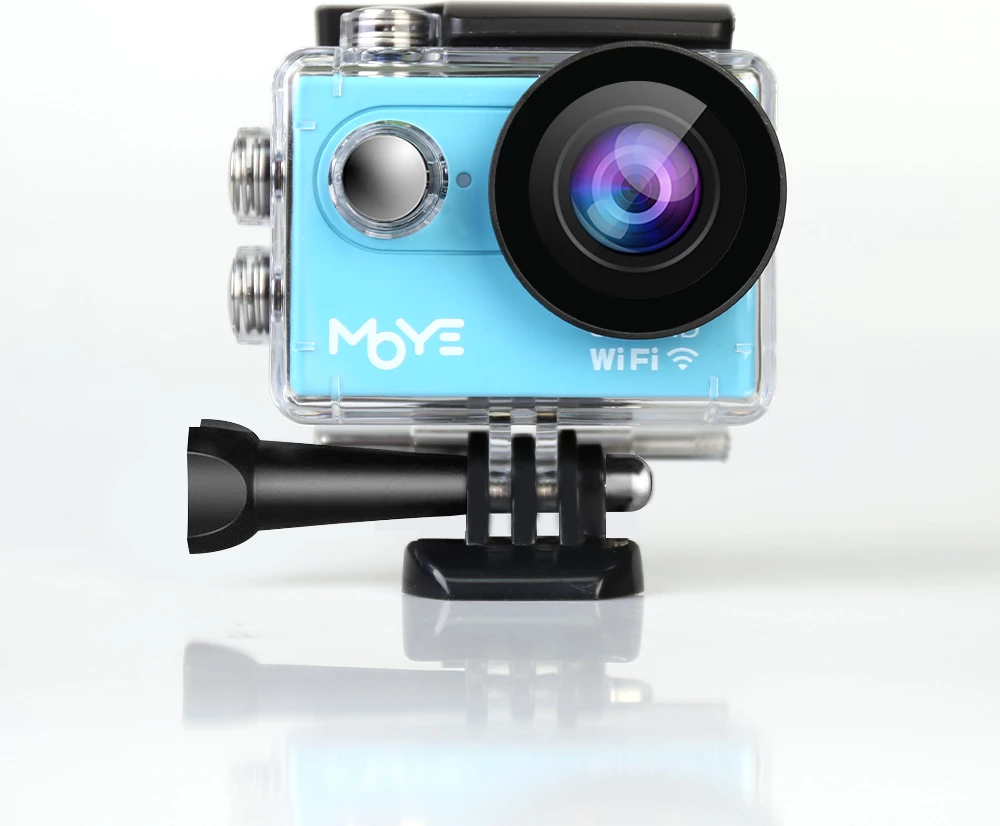 Kamerë aksioni Moye Venture HD V2 Full HD 1080p, 12MP, Wi‑Fi, ekran 2.0" LCD, lente 140°, microSD deri 32GB, blu