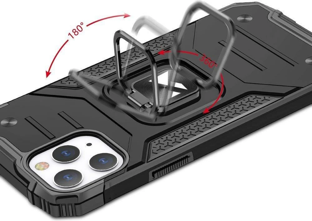 Mbështjellës Wozinsky Ring Armor për iPhone 14 Pro Max, me unazë dhe mbajtëse magnetike, Blu