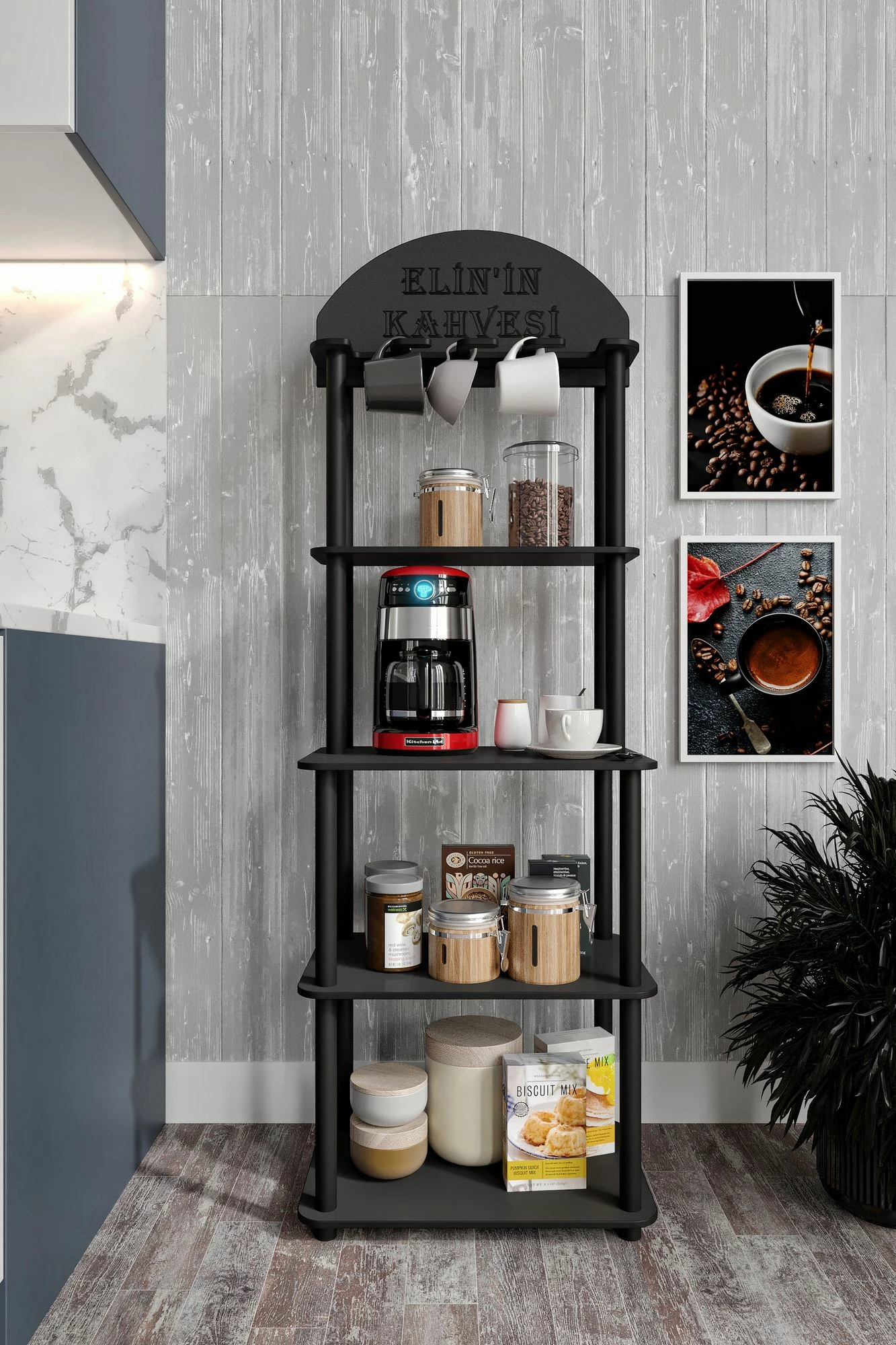 Stendë për kafe Skye Decor, Lungo, e zezë