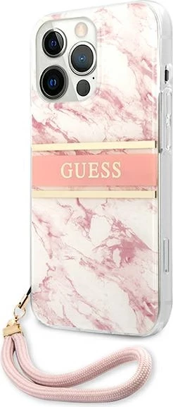 Mbështjellës Guess Marble Strap për iPhone 13 Pro Max 6.7", Rozë