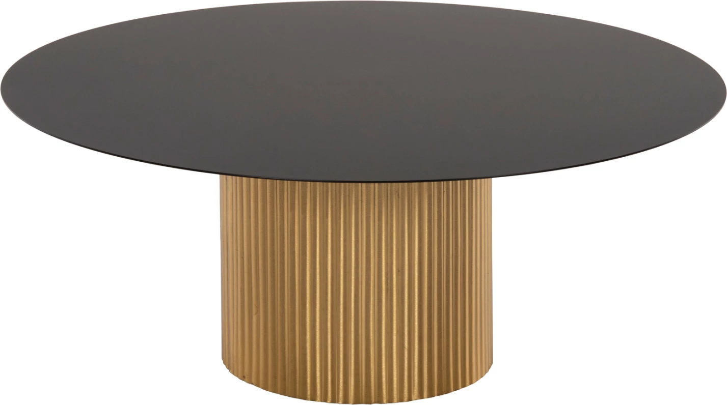 Tavolina kafeje 2 copë CLAD FH11916 metalike në ngjyrë ari-zi, Φ110x38H & Φ80x32H cm