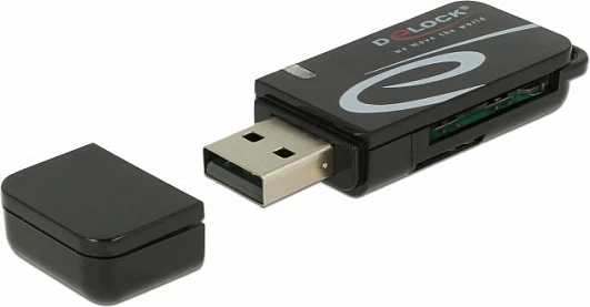 Lexues kartelash DeLOCK Mini USB 2.0, SD/MicroSD/MMC, 480 Mbit/s, i zi