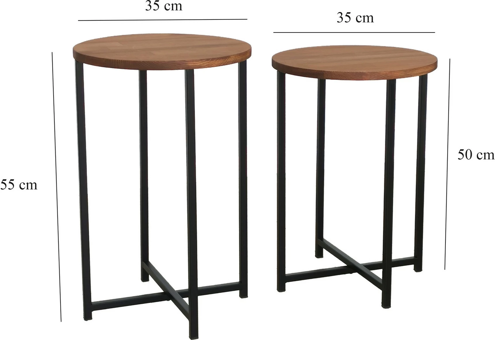 Set tavolinash kafeje Hanah Home, Neta, ngjyrë lisi