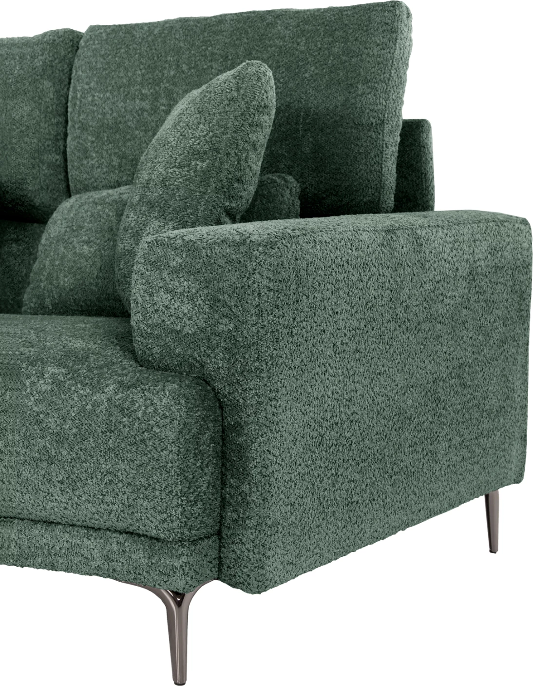 Kënd divani SYMMET FH3269.05, pëlhurë jeshile, këmbë antracit me shkëlqim, 314x236x90-102H cm